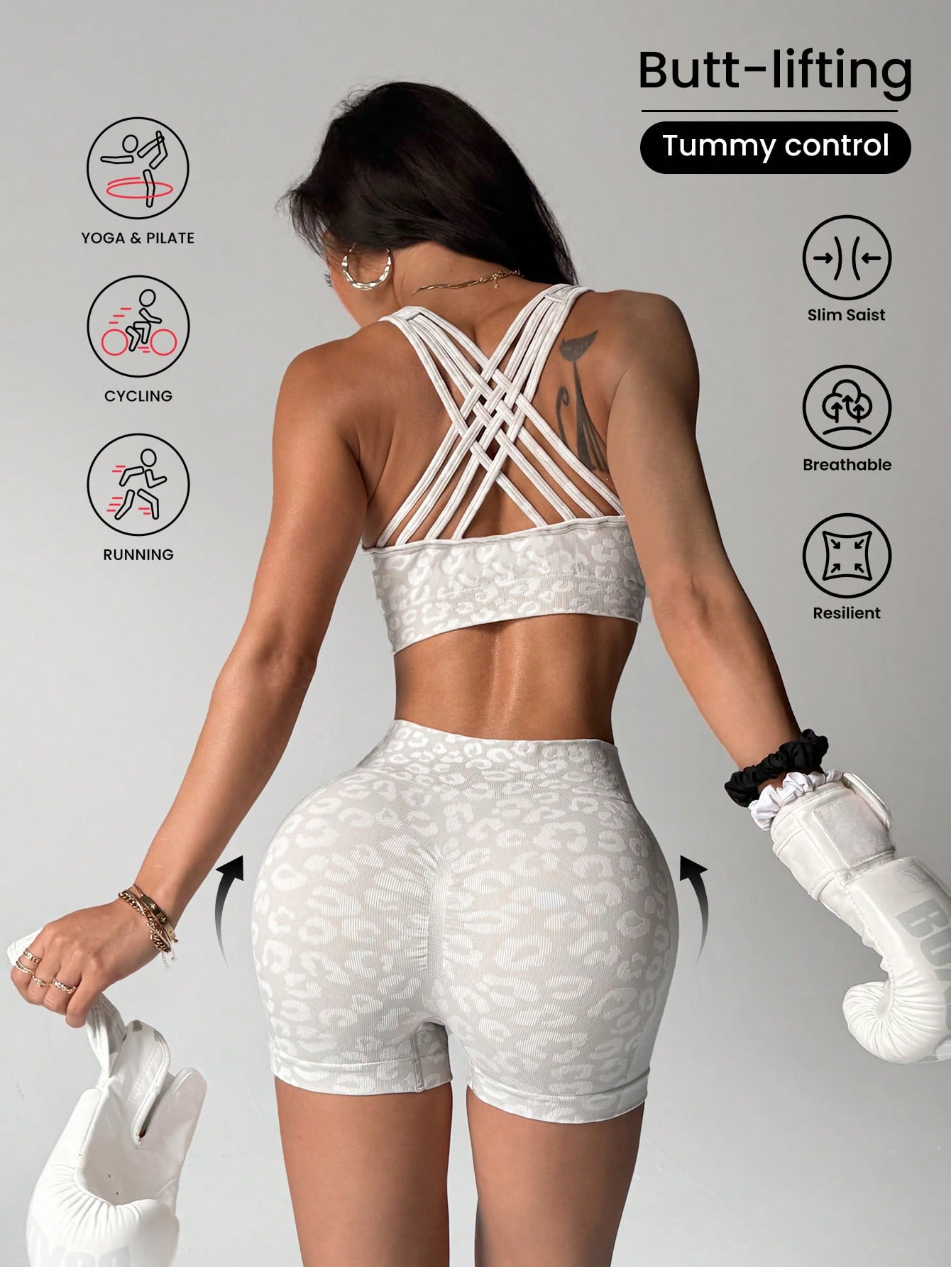 Crossfit Lifting - Conjunto de yoga con estampado de